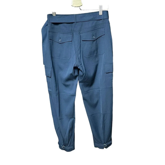Theory Hannon B Belted Cargo Pants Navy Blue Size US 2 - Picture 7 of 10